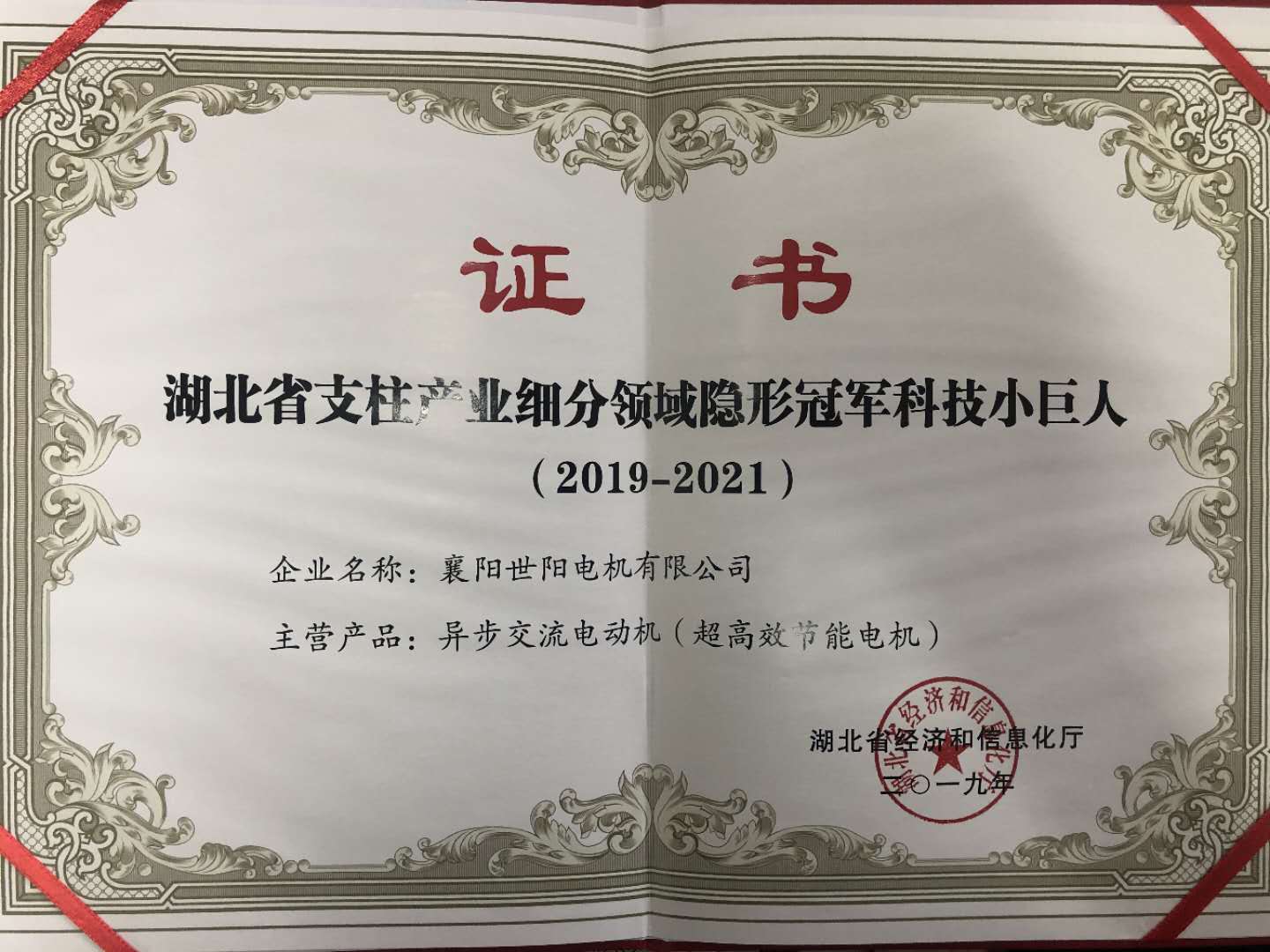湖北省支柱產業細分領域隱形冠軍科技小巨人